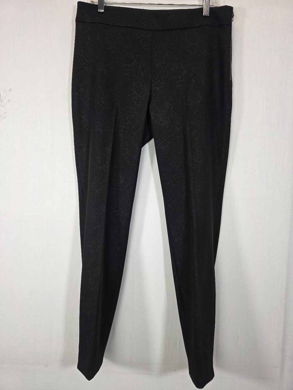 Marc Cain Paisley Jacquard Straight Leg Dress Pants Black Size N5 (US 10/12)
